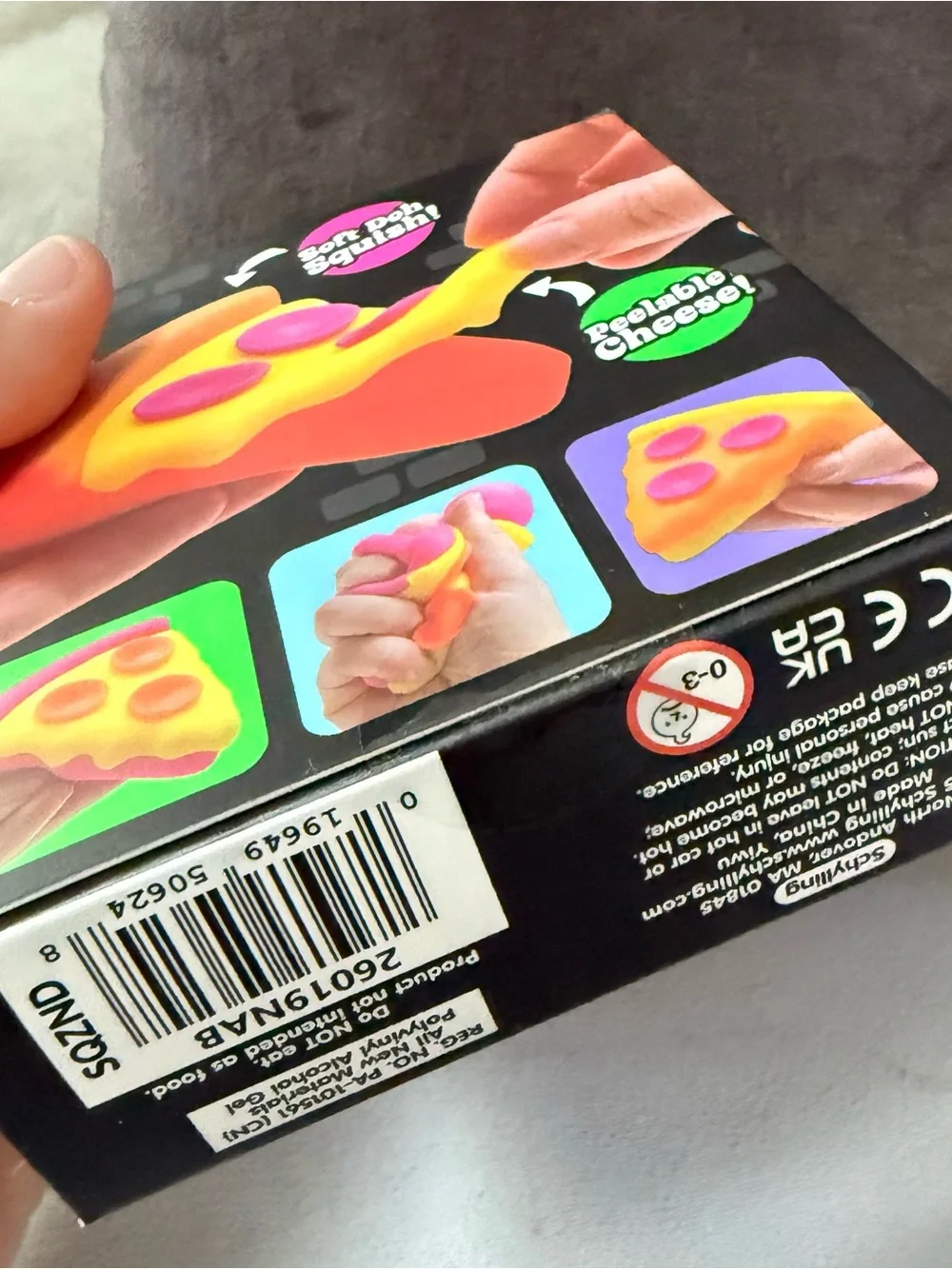 Nee Doh Squeezza Yellow & Pink Pizza Slice Soft Doh Squishy Toy